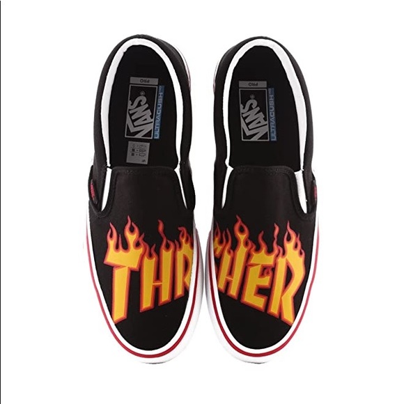 vans slip on x thrasher